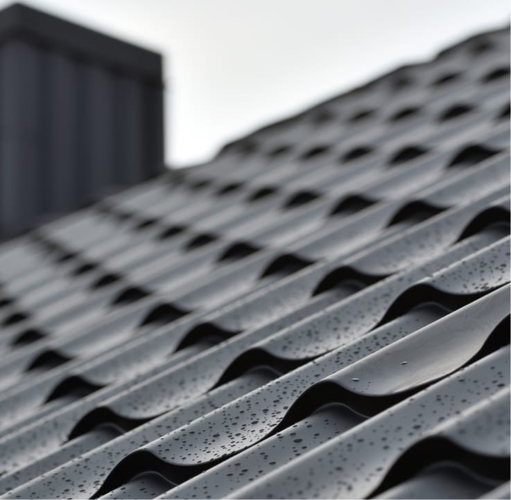 Closeup of metal roof
