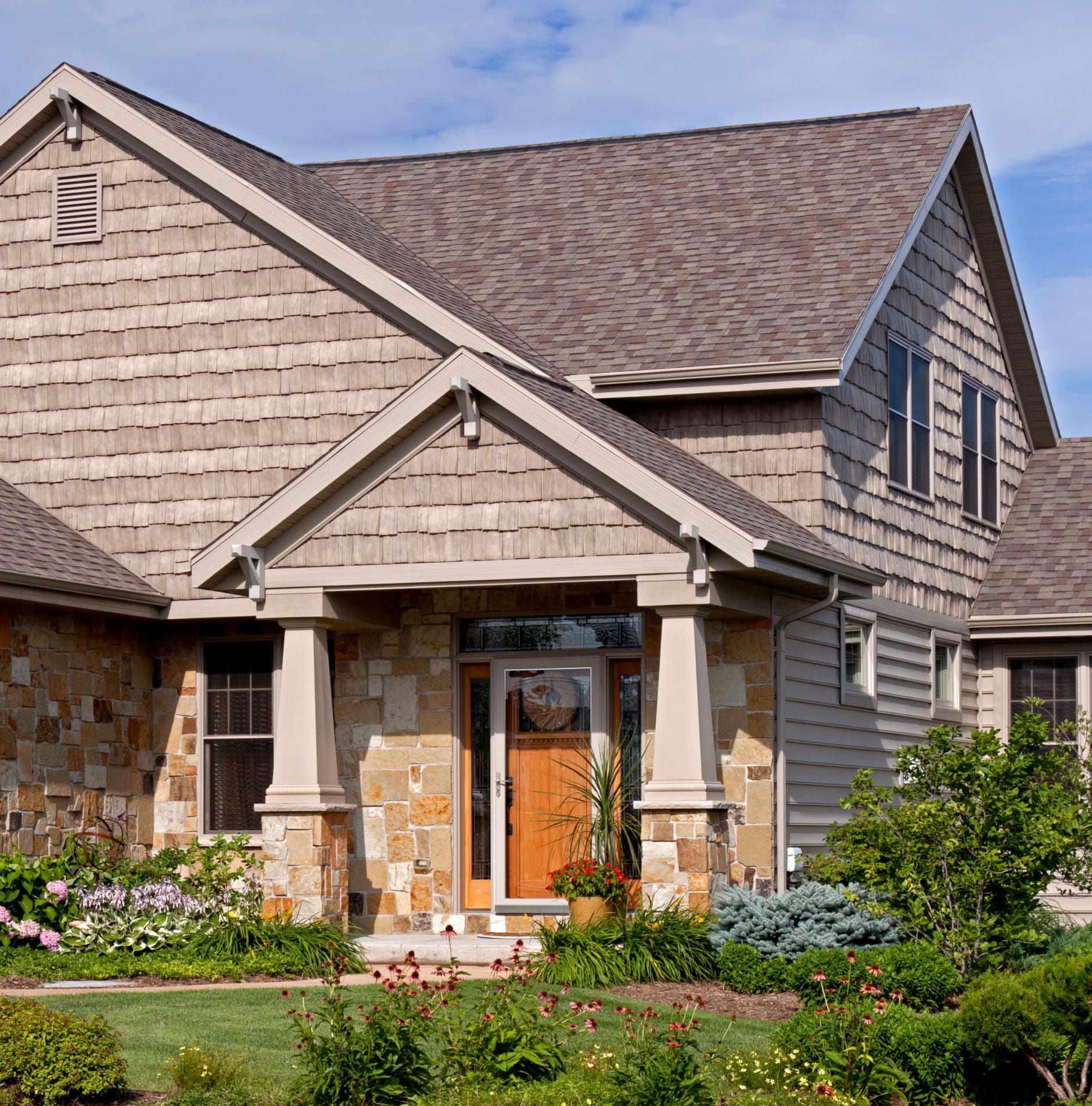 Residential home with new roof